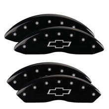 Load image into Gallery viewer, 4-Caliper-Covers-Engraved-F--R-Bowtie-Black-Finish-Silver-Char-2014-Chevrolet-Express-2500