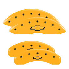 Load image into Gallery viewer, 4-Caliper-Covers-Engraved-F--R-Bowtie-Yellow-Finish-Black-Char-2008-Chevrolet-Trailblazer