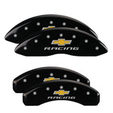 MGP 14036SBRCBK Set of 4: Black finish, Silver Chevy Racing