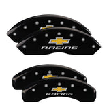 MGP 14240SBRCBK Set of 4: Black finish, Silver Chevy Racing