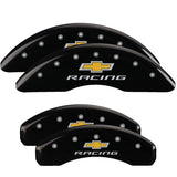 MGP 14241SBRCBK Set of 4: Black finish, Silver Chevy Racing