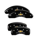 MGP 14244SBRCBK Set of 4: Black finish, Silver Chevy Racing