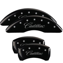 Load image into Gallery viewer, 4-Caliper-Covers-Engraved-F--R-CursiveCadillac-Black-Finish-Silver-Char-2016-Cadillac-Ct6