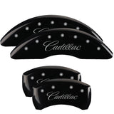 MGP 35026SCADBK Set of 4: Black finish, Silver Cadillac (Cursive)