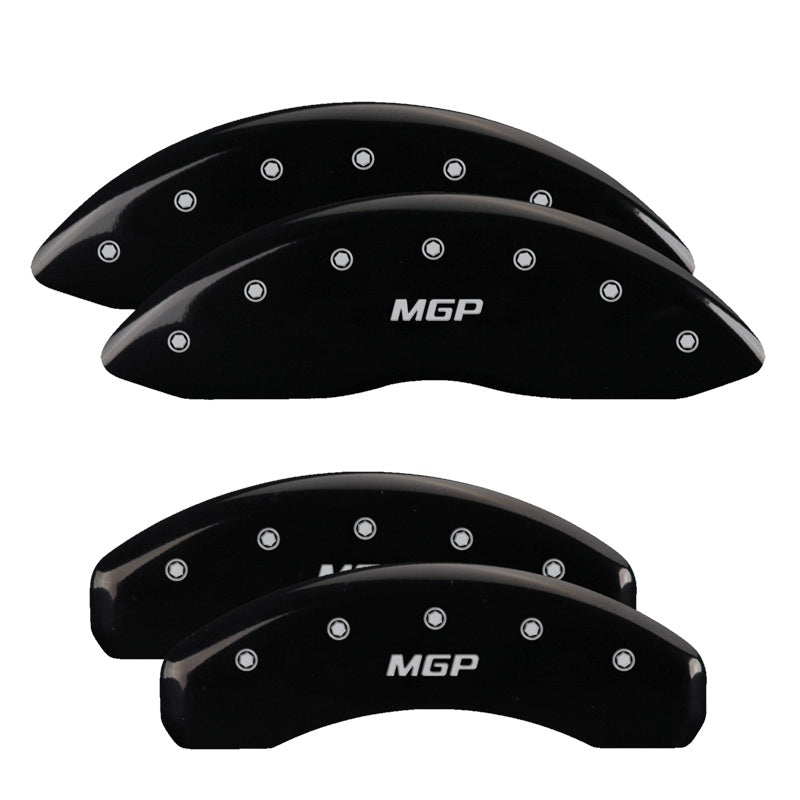 4-Caliper-Covers-Engraved-Front--Rear--Black-Finish-Silver-Ch
