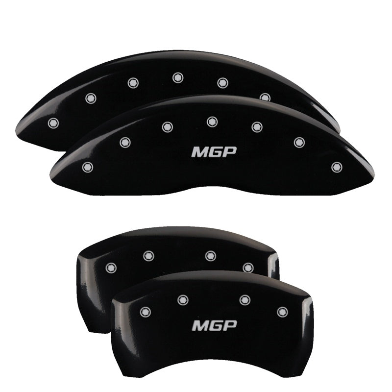 4-Caliper-Covers-Engraved-Front--Rear--Black-Finish-Silver-Ch