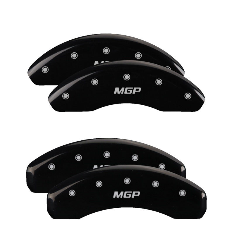 4-Caliper-Covers-Engraved-Front--Rear--Black-Finish-Silver-Ch