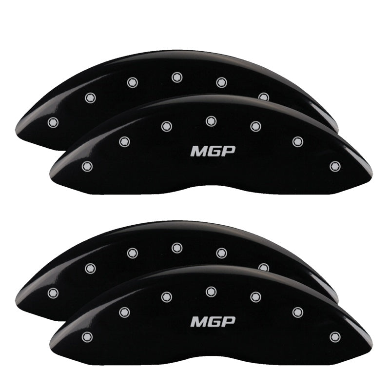 4-Caliper-Covers-Engraved-Front--Rear--Black-Finish-Silver-Ch