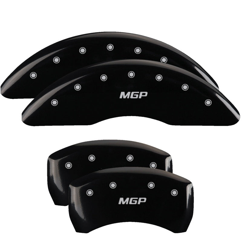 4-Caliper-Covers-Engraved-Front--Rear--Black-Finish-Silver-Ch