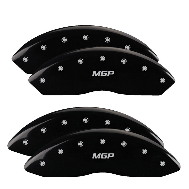 4-Caliper-Covers-Engraved-Front--Rear--Black-Finish-Silver-Ch