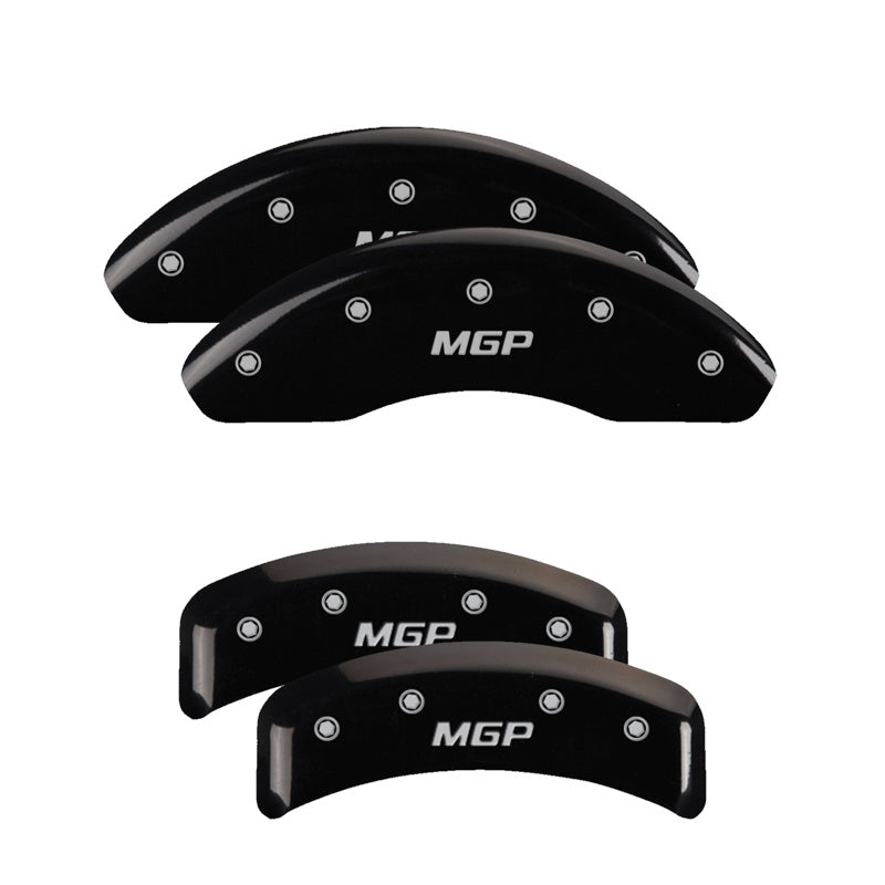 4-Caliper-Covers-Engraved-Front--Rear--Black-Finish-Silver-Ch