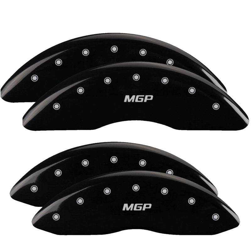 4-Caliper-Covers-Engraved-Front--Rear--Black-Finish-Silver-Ch
