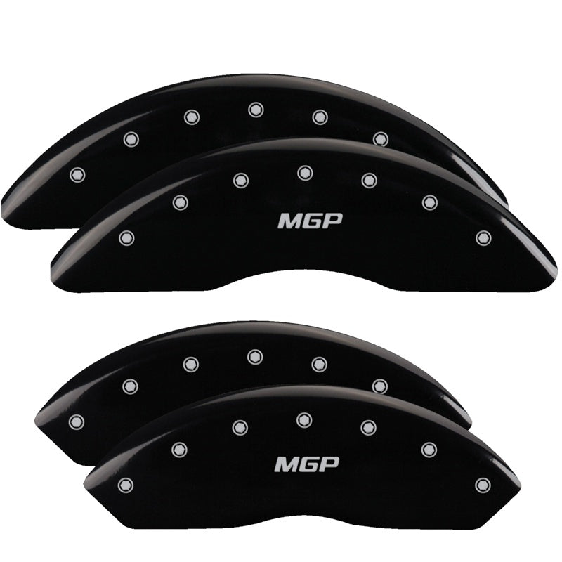 4-Caliper-Covers-Engraved-Front--Rear--Black-Finish-Silver-Ch