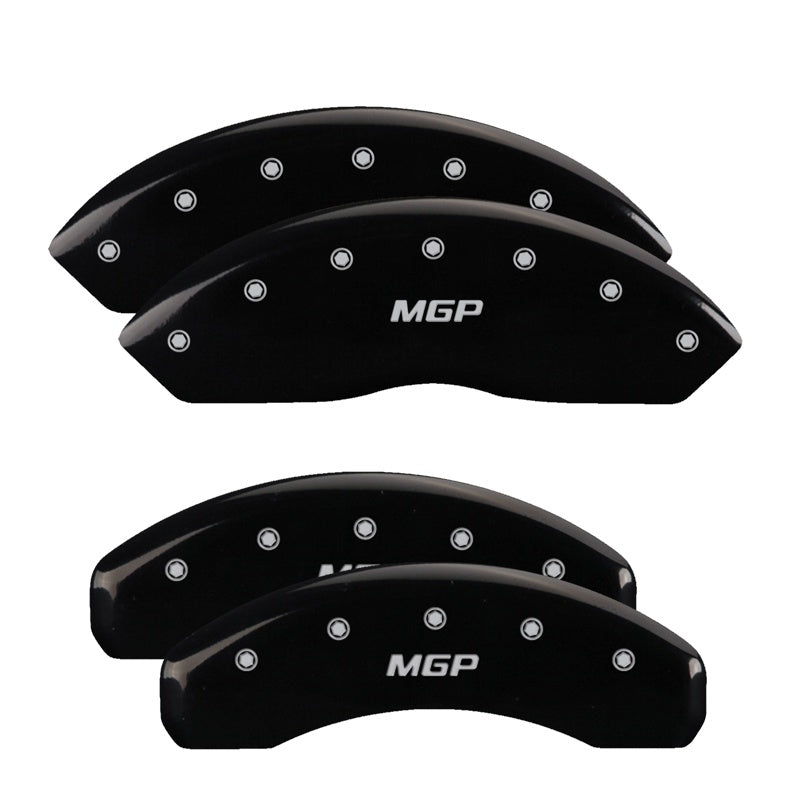 4-Caliper-Covers-Engraved-Front--Rear--Black-Finish-Silver-Ch