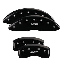 Load image into Gallery viewer, 4-Caliper-Covers-Engraved-Front--Rear--Black-Finish-Silver-Characters-2019-Ford-Edge