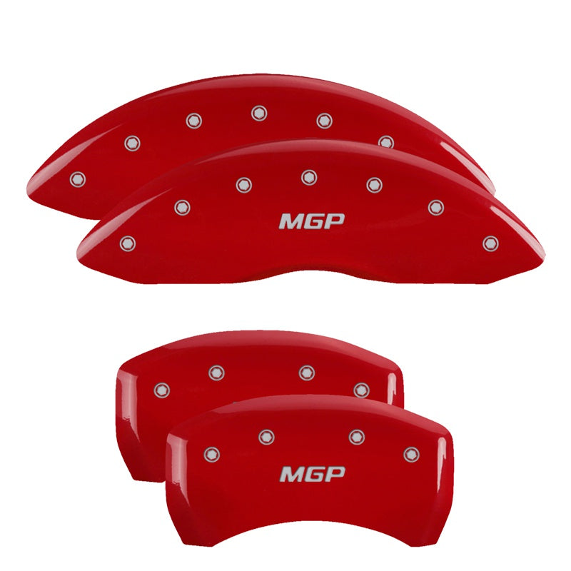 4-Caliper-Covers-Engraved-Front--Rear--Red-Finish-Silver-Ch