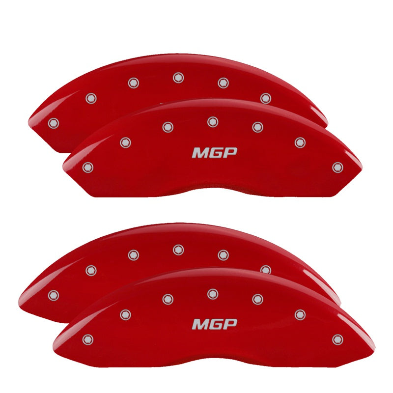 4-Caliper-Covers-Engraved-Front--Rear--Red-Finish-Silver-Ch
