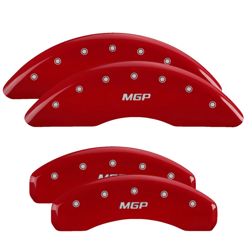 4-Caliper-Covers-Engraved-Front--Rear--Red-Finish-Silver-Ch
