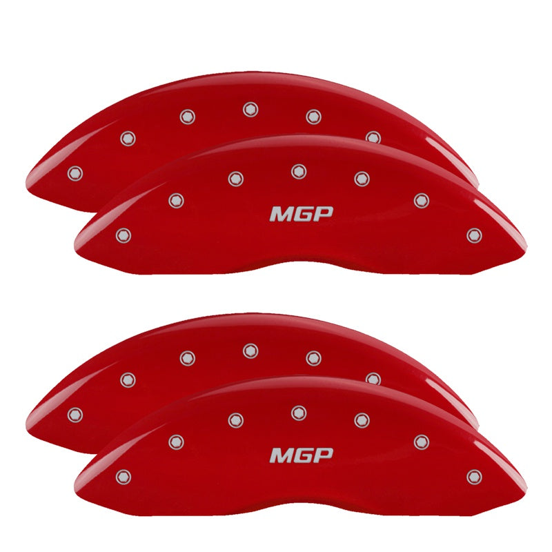4-Caliper-Covers-Engraved-Front--Rear--Red-Finish-Silver-Ch