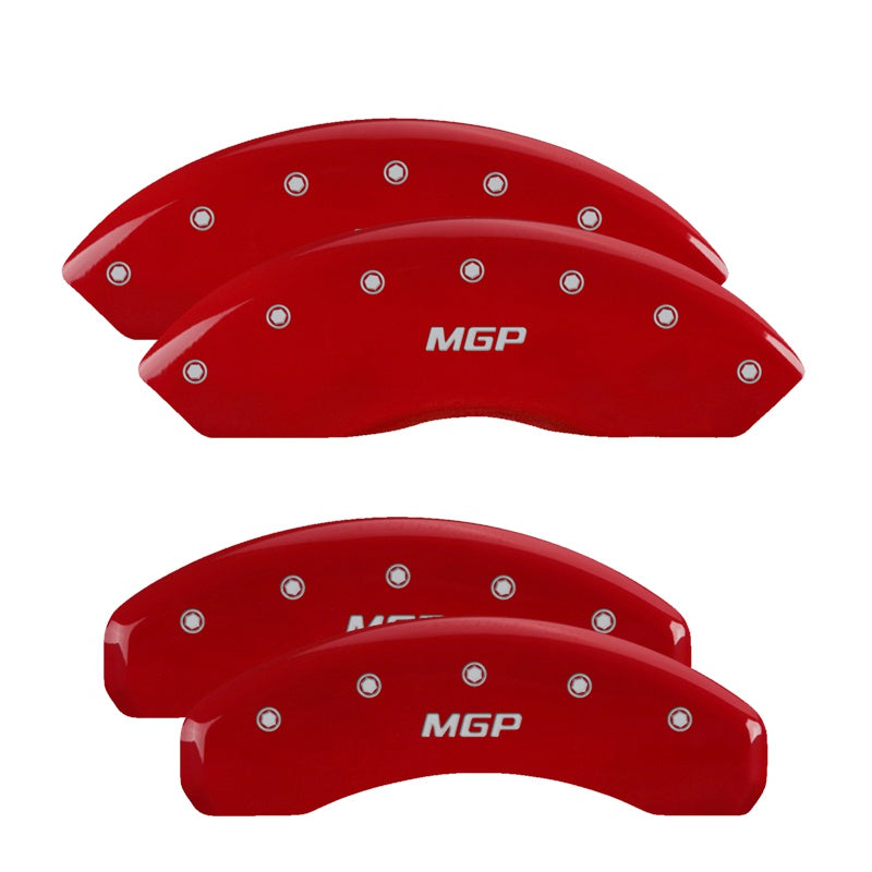 4-Caliper-Covers-Engraved-Front--Rear--Red-Finish-Silver-Ch