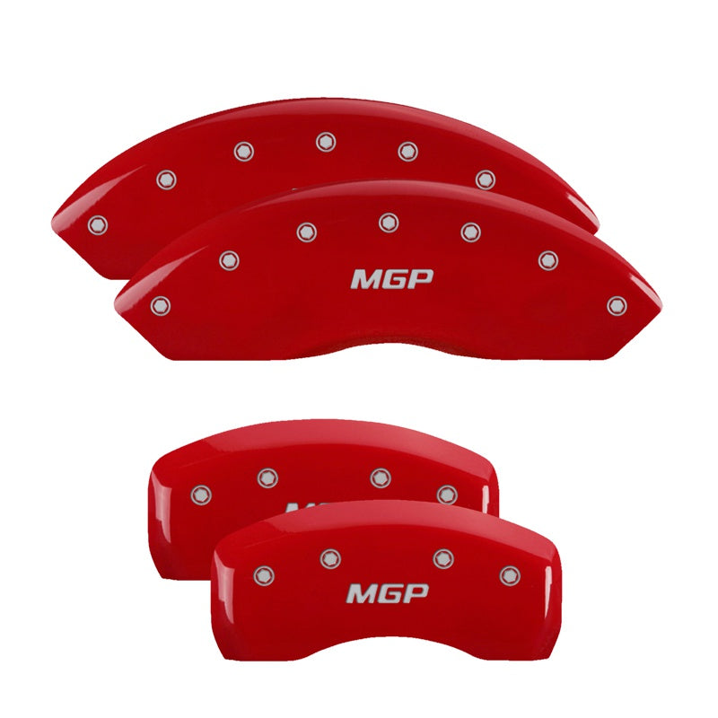 4-Caliper-Covers-Engraved-Front--Rear--Red-Finish-Silver-Ch