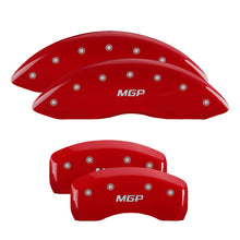 Load image into Gallery viewer, 4-Caliper-Covers-Engraved-Front--Rear--Red-Finish-Silver-Ch