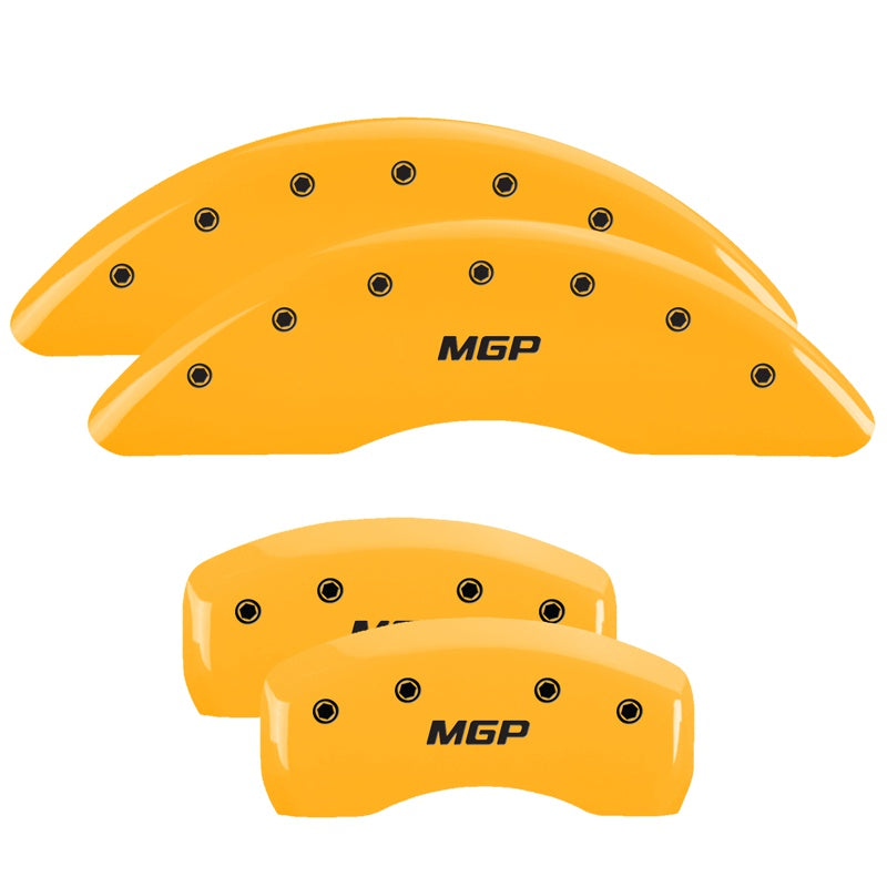 4-Caliper-Covers-Engraved-Front--Rear--Yellow-Finish-Black-Ch
