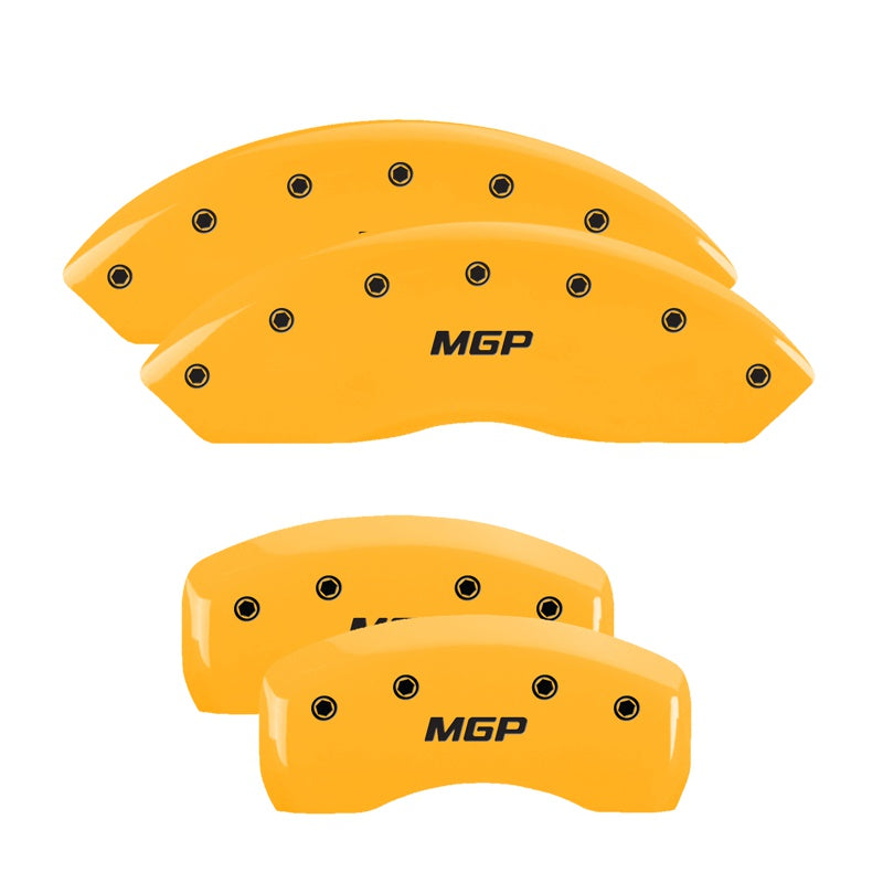 4-Caliper-Covers-Engraved-Front--Rear--Yellow-Finish-Black-Ch