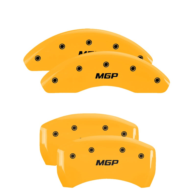 4-Caliper-Covers-Engraved-Front--Rear--Yellow-Finish-Black-Char-2009-Nissan-Altima