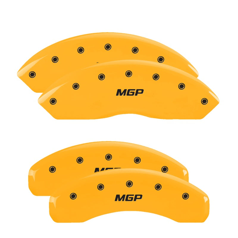 4-Caliper-Covers-Engraved-Front--Rear--Yellow-Finish-Black-Characters-2000-Ford-F-150