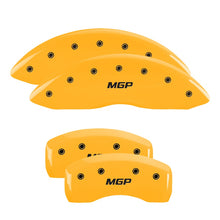 Load image into Gallery viewer, 4-Caliper-Covers-Engraved-Front--Rear--Yellow-Finish-Black-Characters-2019-Ford-Edge