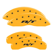 Load image into Gallery viewer, 4-Caliper-Covers-Engraved-Front--Rear-11-18-Dodge-Durango-Yellow-Finish-Black-Rt1-Truck-Logo