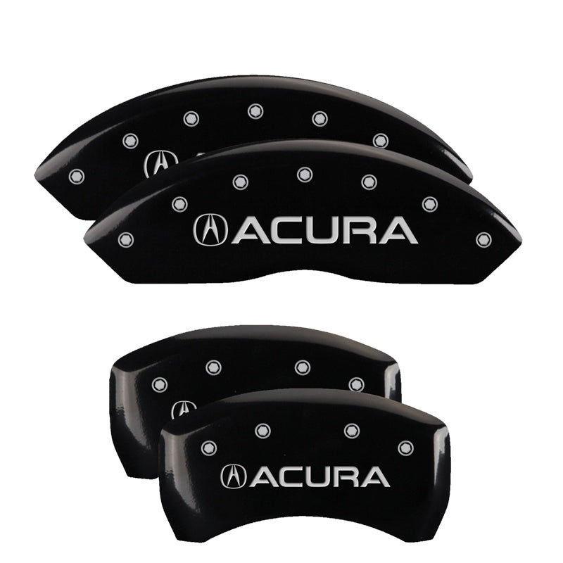 4-Caliper-Covers-Engraved-Front--Rear-Acura-Black-Finish-Silver-Char-2019-Acura-Rdx