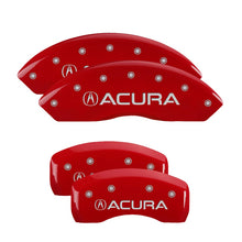 Load image into Gallery viewer, 4-Caliper-Covers-Engraved-Front--Rear-Acura-Red-Finish-Silver-Ch