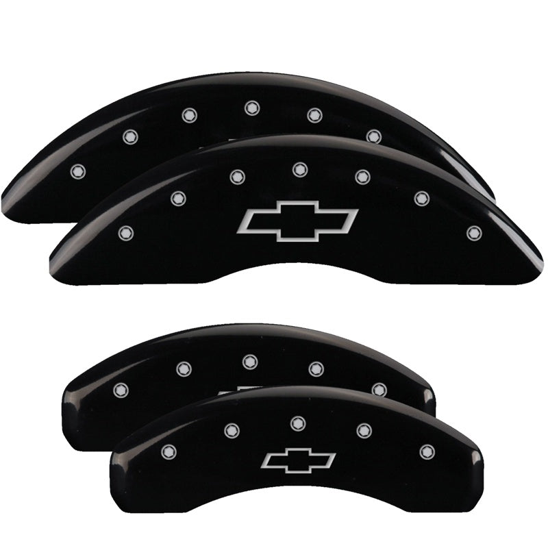 4-Caliper-Covers-Engraved-Front--Rear-Bowtie-Black-Finish-Silver-Ch