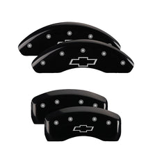 Load image into Gallery viewer, 4-Caliper-Covers-Engraved-Front--Rear-Bowtie-Black-Finish-Silver-Ch