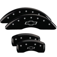 Load image into Gallery viewer, 4-Caliper-Covers-Engraved-Front--Rear-Bowtie-Black-Finish-Silver-Ch