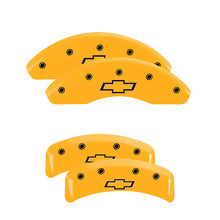 Load image into Gallery viewer, 4-Caliper-Covers-Engraved-Front--Rear-Bowtie-Yellow-Finish-Black-Char-1997-Chevrolet-Camaro