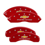MGP 14240SBRCRD Set of 4: Red finish, Silver Chevy Racing