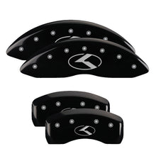 Load image into Gallery viewer, 4-Caliper-Covers-Engraved-Front--Rear-Circle-KKia-Black-Finish-Silver-Char-2019-Kia-Optima