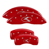 MGP 21192SCRKRD Set of 4: Red finish, Silver Kia Logo (Circle K)