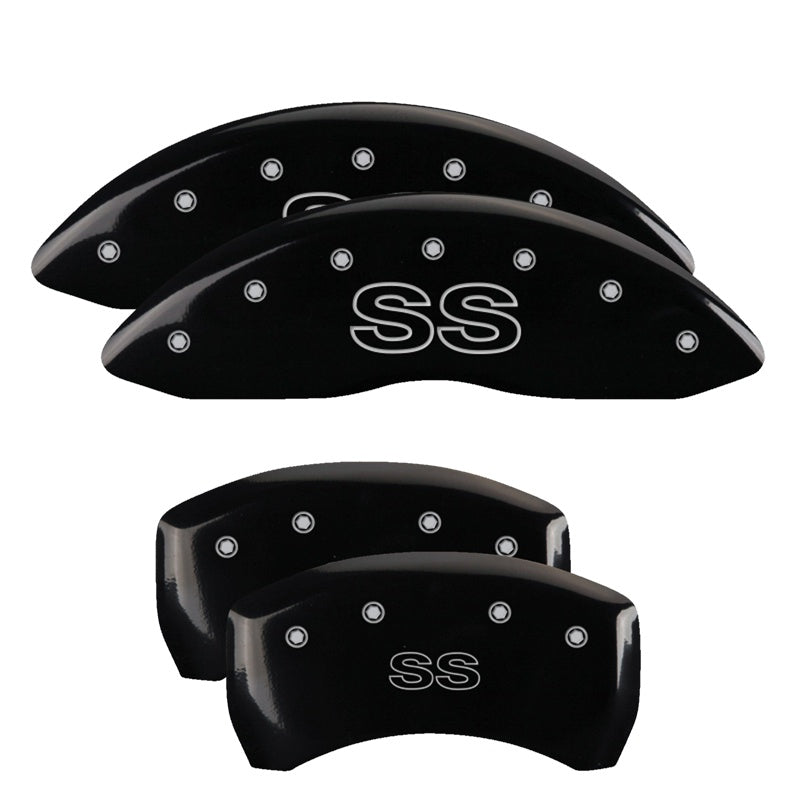 4-Caliper-Covers-Engraved-Front--Rear-ClassicSs-Black-Finish-Silver-Ch