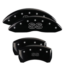 Load image into Gallery viewer, 4-Caliper-Covers-Engraved-Front--Rear-ClassicSs-Black-Finish-Silver-Ch