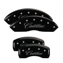 Load image into Gallery viewer, 4-Caliper-Covers-Engraved-Front--Rear-CursiveCadillac-Black-Finish-Silver-Ch