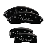 MGP 35010SCADBK Set of 4: Black finish, Silver Cadillac (Cursive)