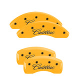MGP 35023SCADYL Set of 4: Yellow finish, Black Cadillac (Cursive)