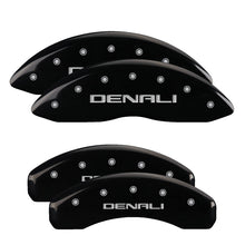 Load image into Gallery viewer, 4-Caliper-Covers-Engraved-Front--Rear-Denali-Black-Finish-Silver-Ch