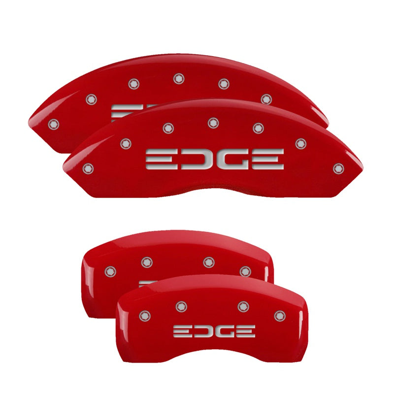 4-Caliper-Covers-Engraved-Front--Rear-Edge-Red-Finish-Silver-Ch