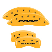 Load image into Gallery viewer, 4-Caliper-Covers-Engraved-Front--Rear-Edge2015-Yellow-Finish-Black-Ch