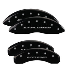 Load image into Gallery viewer, 4-Caliper-Covers-Engraved-Front--Rear-Explorer-Black-Finish-Silver-Ch